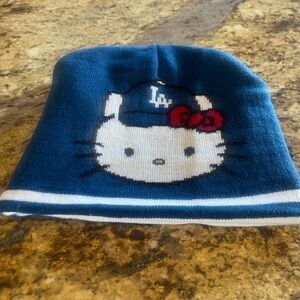 Hello Kitty Navy Blue Knit Beanie with Red Bow Detail